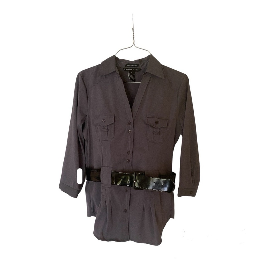 Antilia Femme Grey Dress Shirt